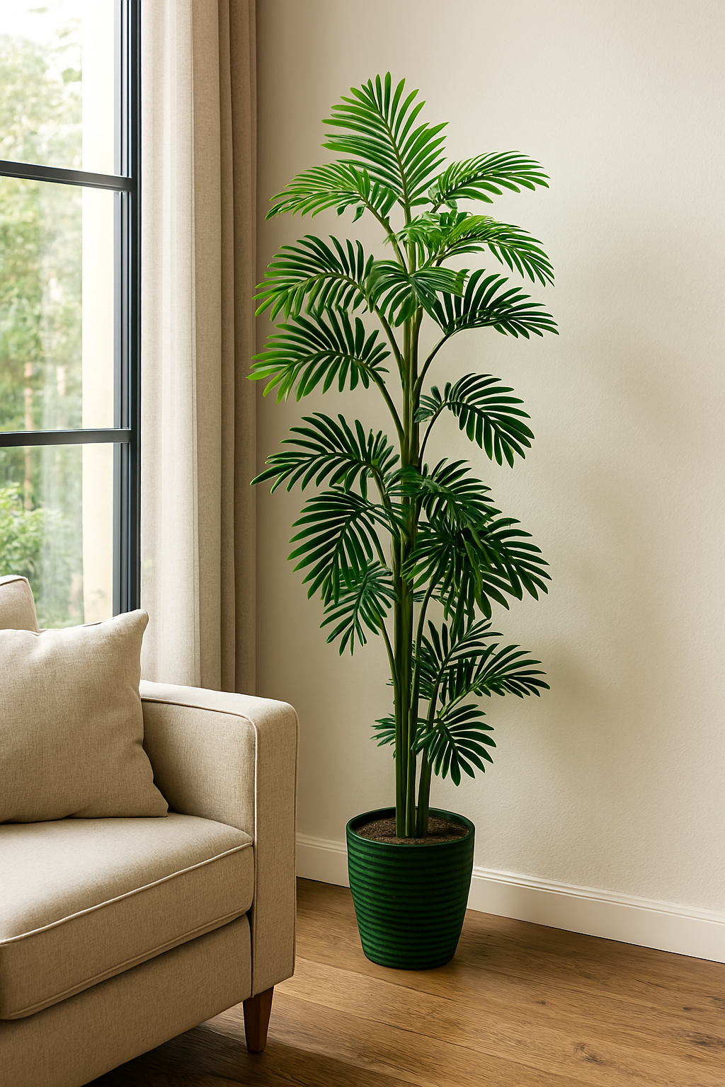 Planta Decorativa Artificial Palmera hojas pequeñas
