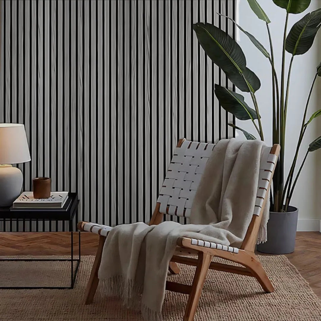 PVC Wood Panel Ceniza/Negro