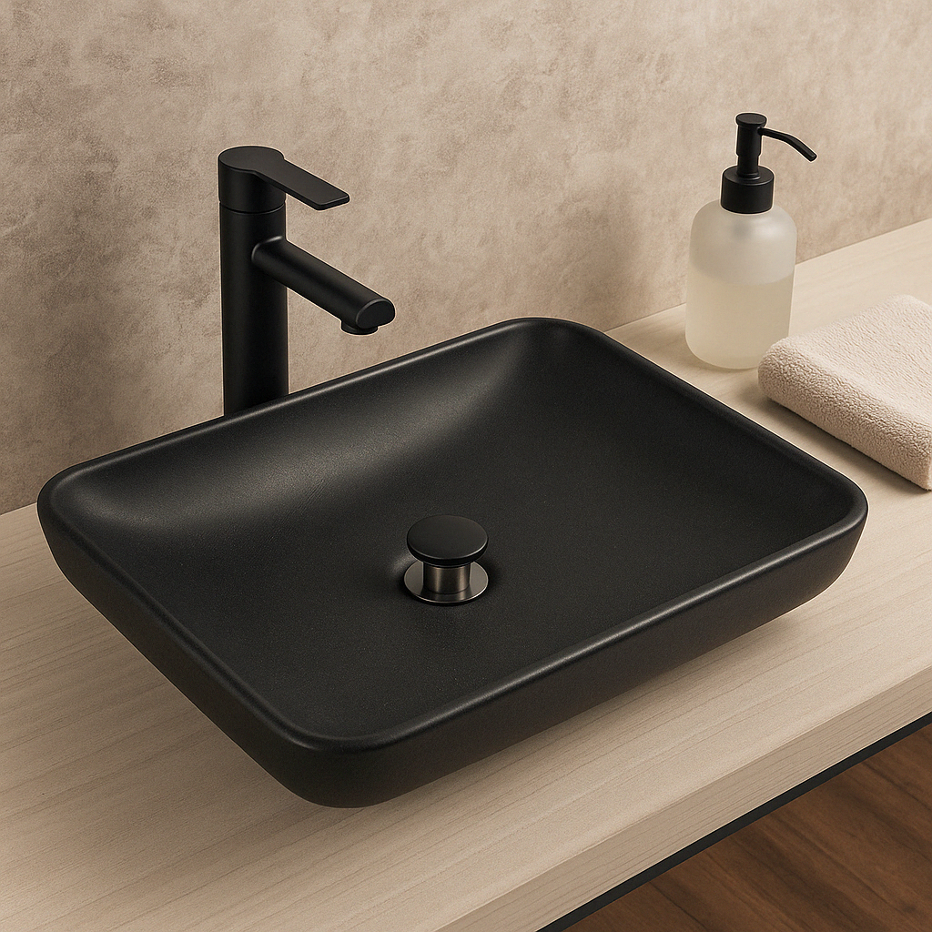 Lavamanos Low – Cemento Negro 500 x 300 x 120 mm