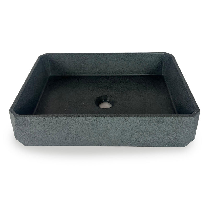 Lavamanos Bezel de Cemento Negro – 500 x 350 x 120 mm