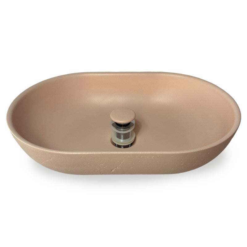 Lavamanos Minimal Pink – Cemento Arena 530 x 350 x 130 mm
