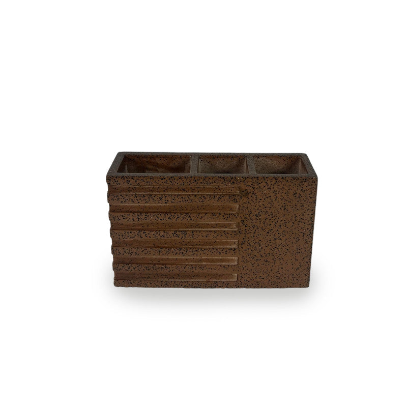 Set de Baño Terrazo Brown – Resina Símil Piedra Color Chocolate