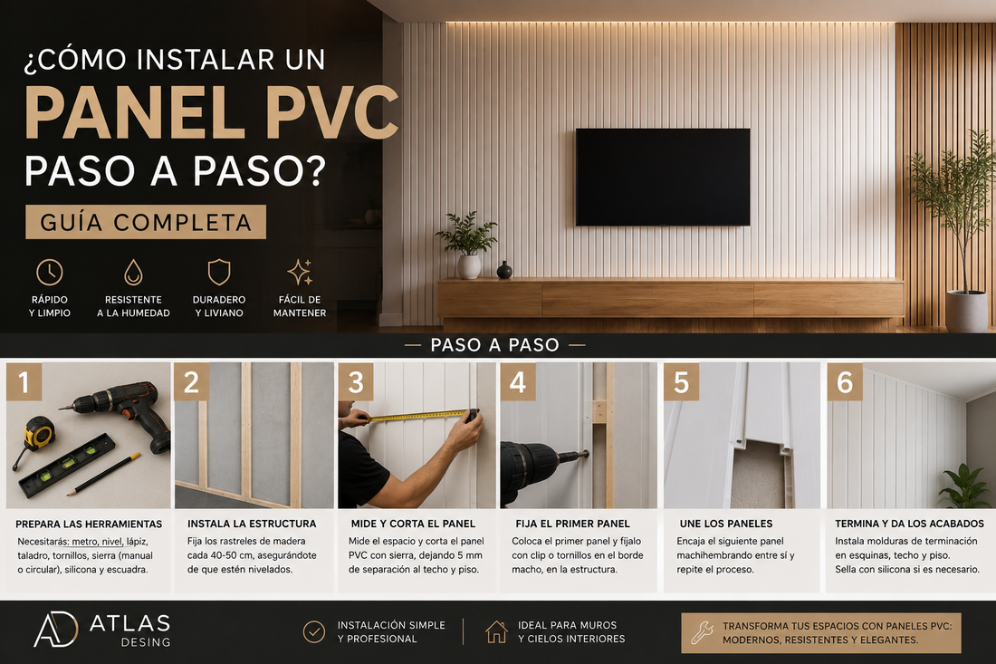 ¿Cómo instalar un panel PVC paso a paso? Guía completa
