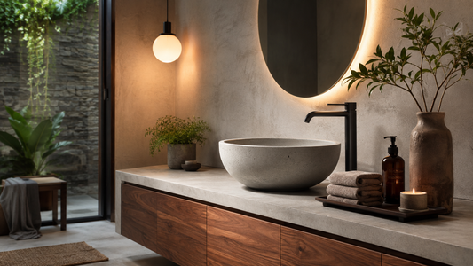 Ideas de decoración con lavamanos cementicios