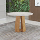 MESA COMEDOR STYLLO 100CM MADERA TAPA VIDRIO MIEL WHITE