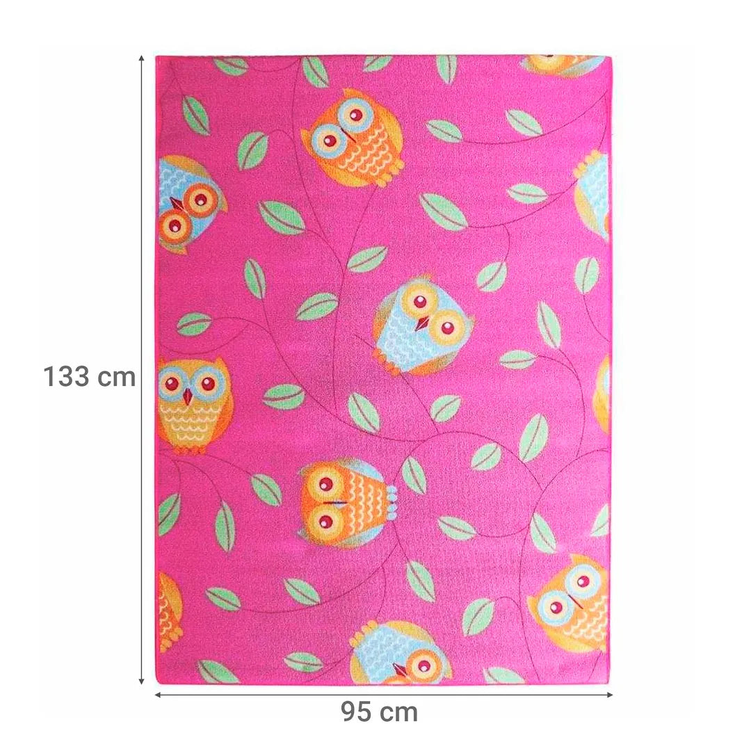 Alfombra Infantil Happy Owl Fucsia 95x133CM IDETEX