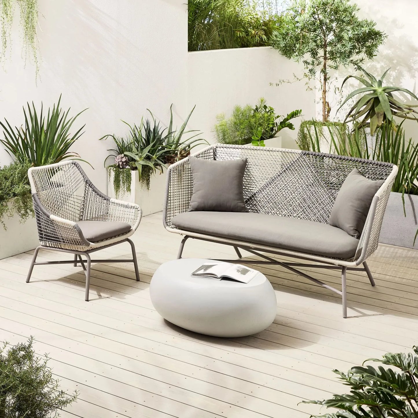 SOFÁ SILLÓN RATÁN PARA TERRAZA DOS CUERPOS OTF299