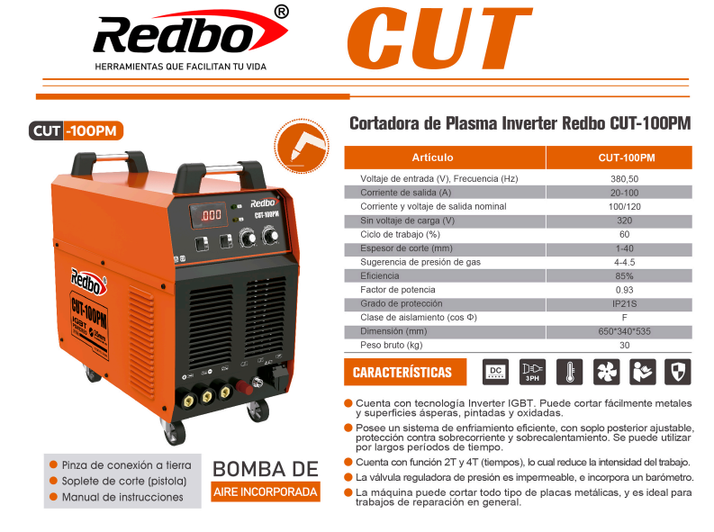 Cortadora de Plasma REDBO CUT-100PM