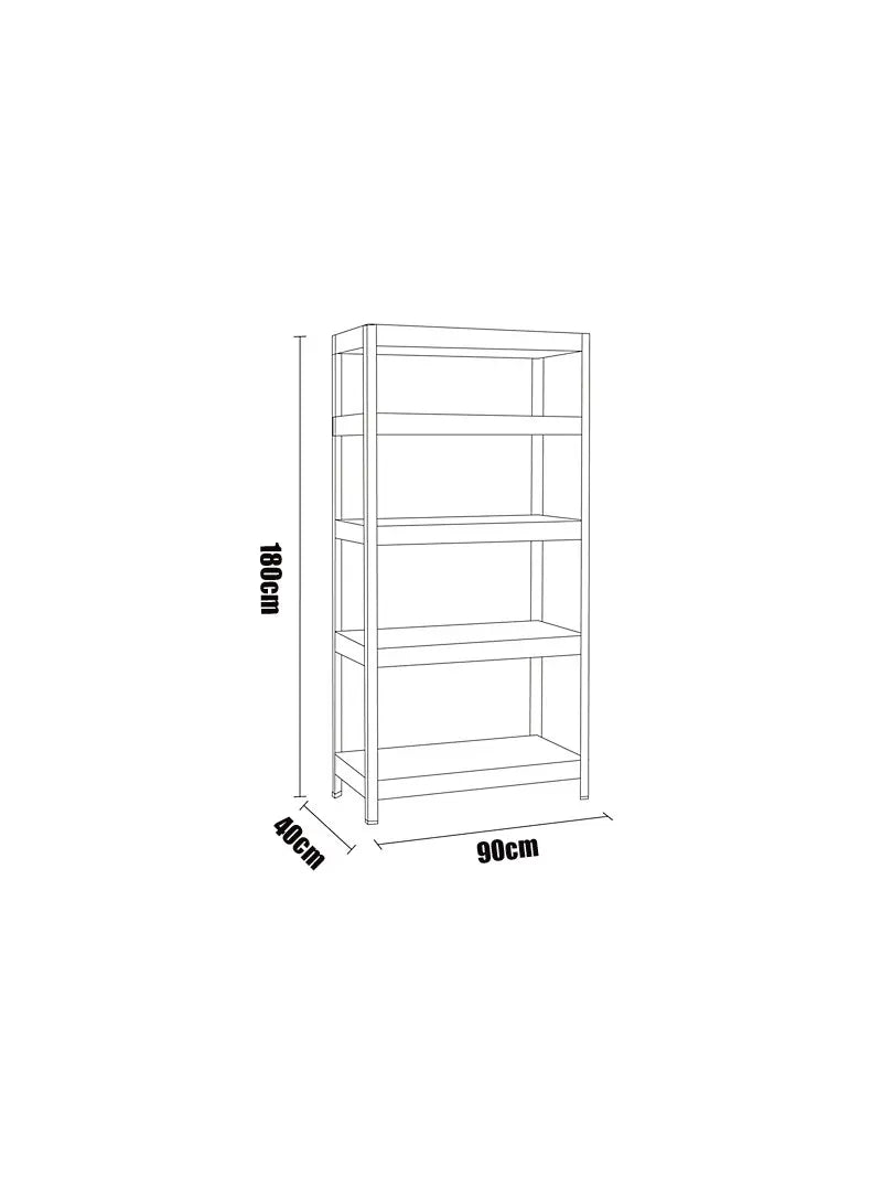 Estante Metalico Negro 180x90x40 cm 500 kg