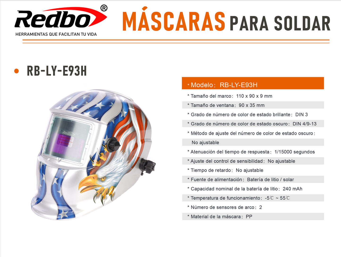 Máscara de soldar Fotosensible REDBO RB-LY93H