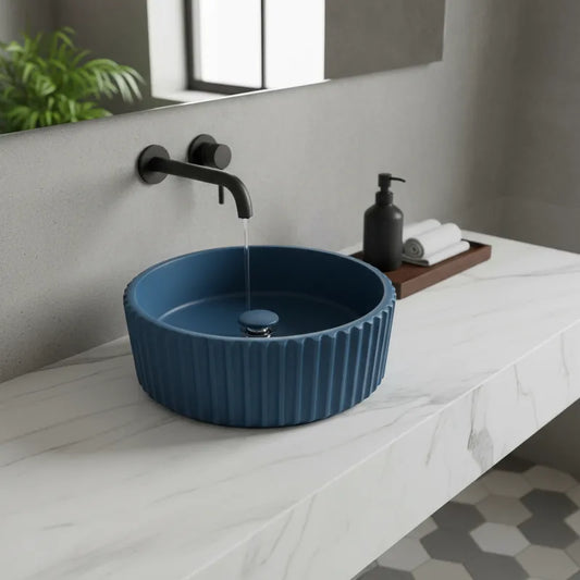 Lavamanos Blue cementicio azul Ø40 cm
