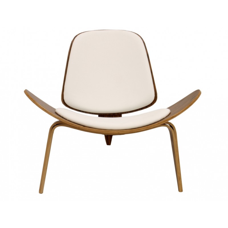 SILLA SHELL COLOR BLANCO, WALNUT