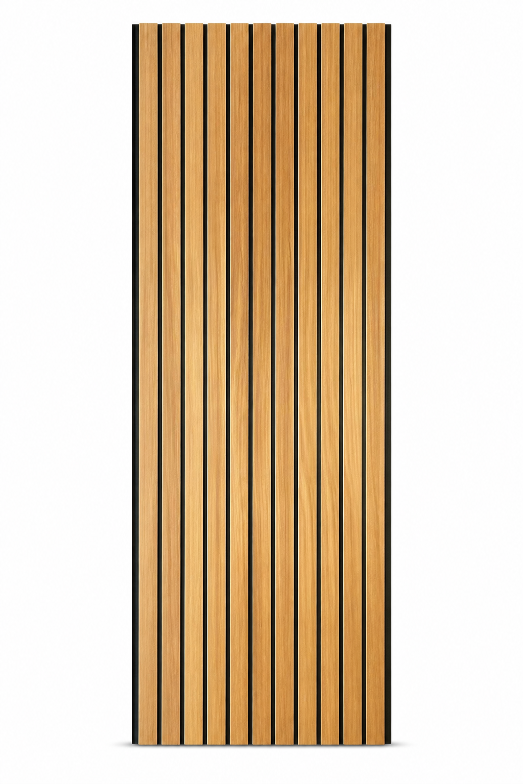 Wood Panel PVC Ranurado Alerce sobre fondo blanco